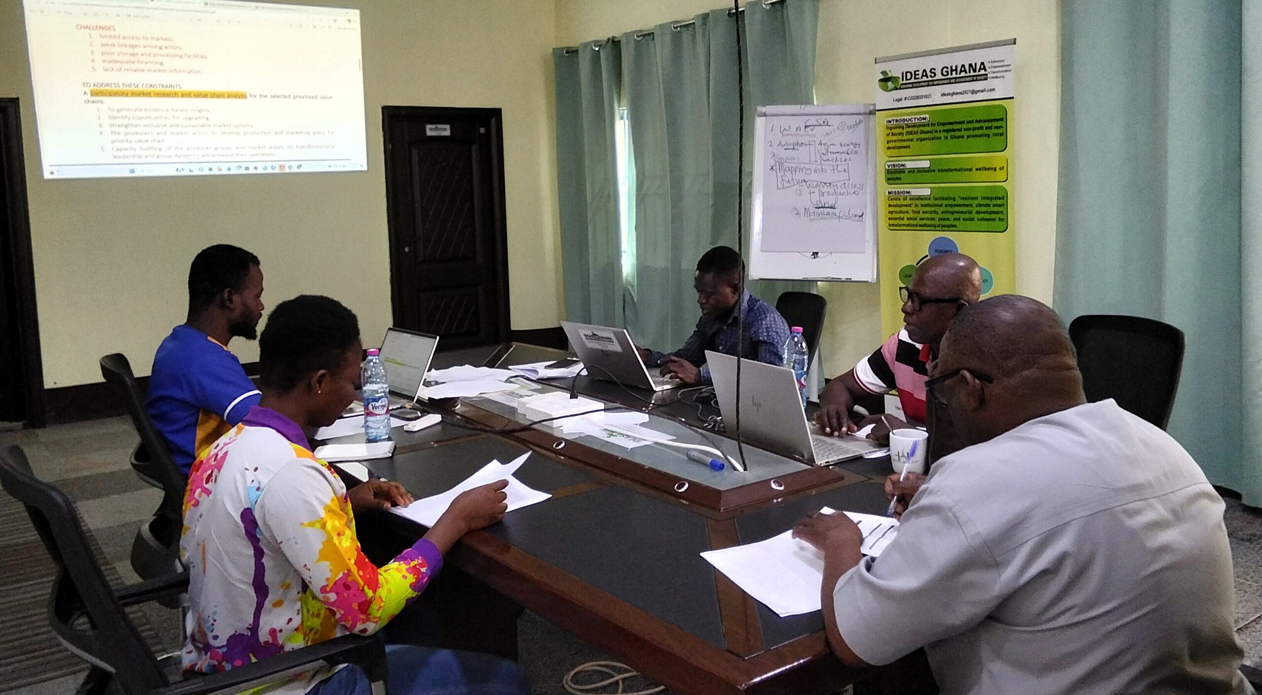 Staff working hard on IDEAS Ghana programs